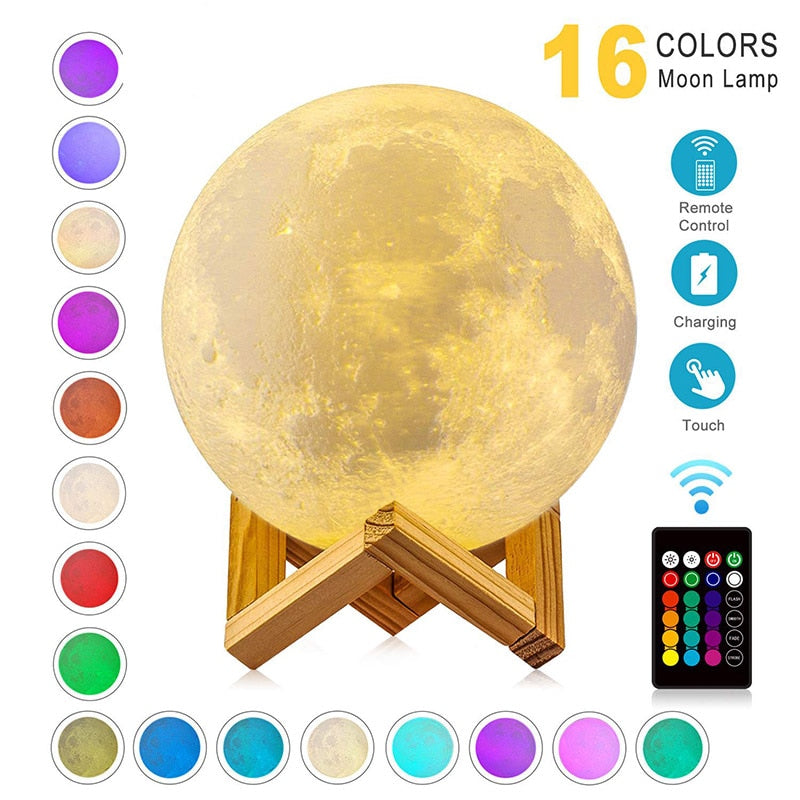 LunaGlow 2.0 LED Moon Lamp